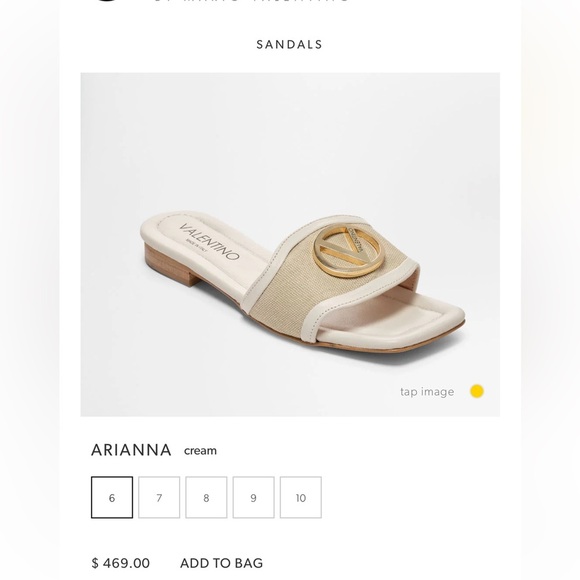 Valentino Shoes - Valentino Cream and Gold Slide Sandals